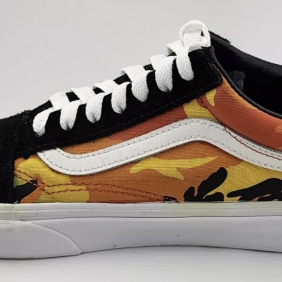 Vans Old Skool Pop Camo Spicy Orange & Black Skateboard Shoes - M 9 W 10.5 NWT - Picture 4 of 7